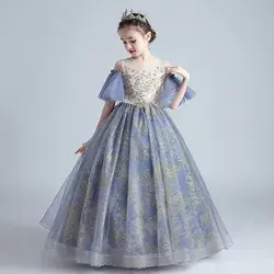 Blue ball gown for little girl 