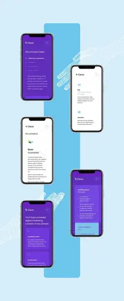 Mobile UI/UX design for an advertising agency.