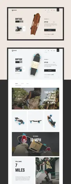 UI/UX design for E-commerce product page with motion videos.