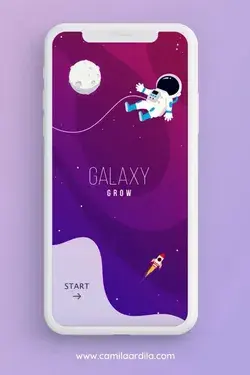 'Galaxy Grow App'- UI Design |XD Challenge by Camila Ardila | CLICK THE LINK FOR DETAILS ⚡️