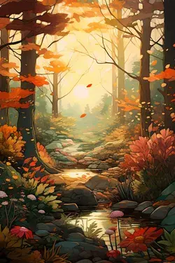 Autumn Forest Wallpaper Art
