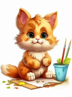 Cute cat painter