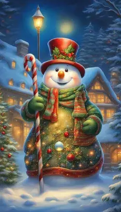 Cute smilling snowman