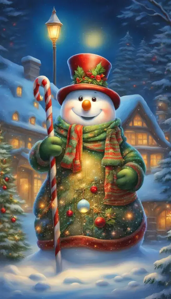 Cute smilling snowman