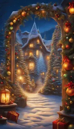 Path to a magic Christmas wonderland
