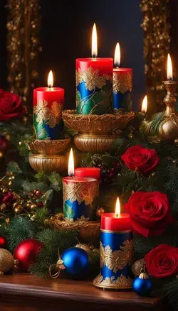 Colorful, amazing, Christmas candles