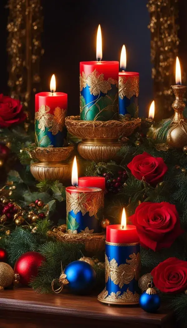 Colorful, amazing, Christmas candles