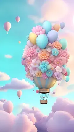 HD phone background- Balloons and flowers