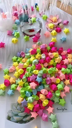 When you are bored, let’s fold the wishing stars #origami