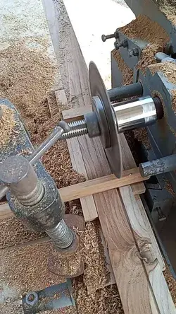 wood in groov with cutter