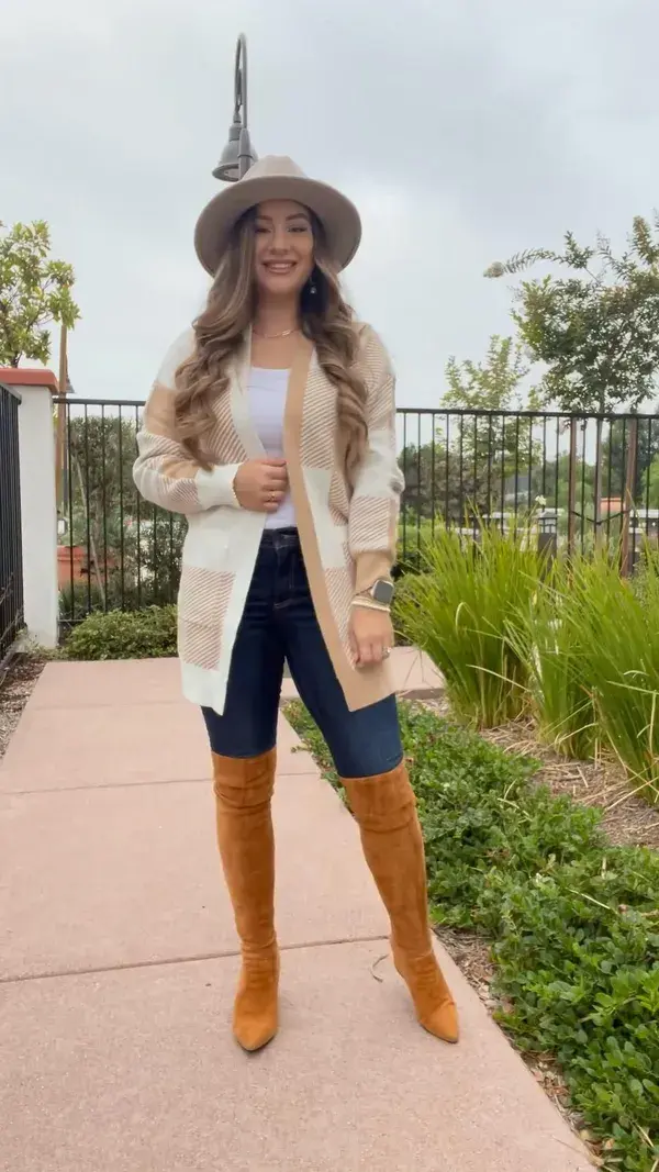 Fall Cardigan Outfit, Over the Knee Boots, Fall Outfits, Fall Boots