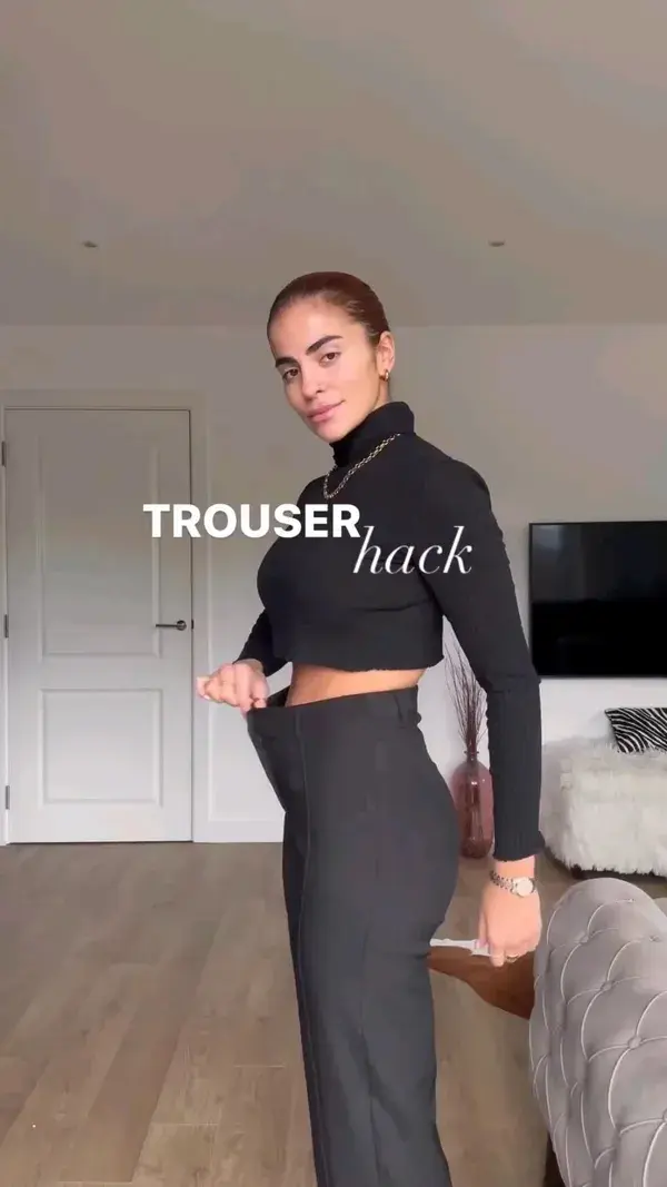 The easiest hack for a baggy clasp waist|| Trouser hacks|| clothing hacks|| fashion hacks||