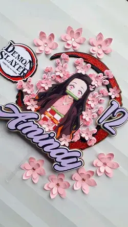 Nezuko Demon Slayer #nezuko #nezukoparty #demonslayer #caketopper #ileartecreativo