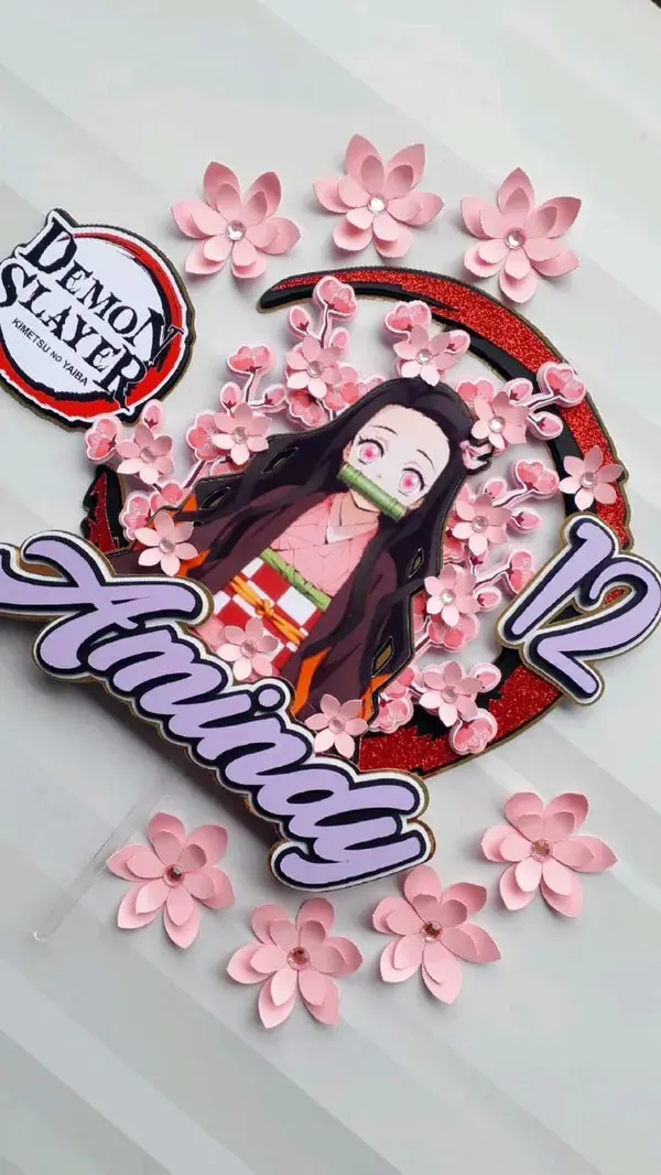 Nezuko Demon Slayer #nezuko #nezukoparty #demonslayer #caketopper #ileartecreativo