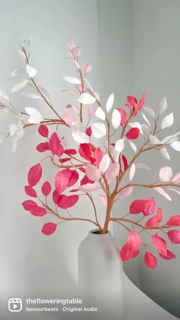 DIY Valentine's Day Craft - Leafy Ombre Branch Tutorial by Dana Pinto at The Flowering Table