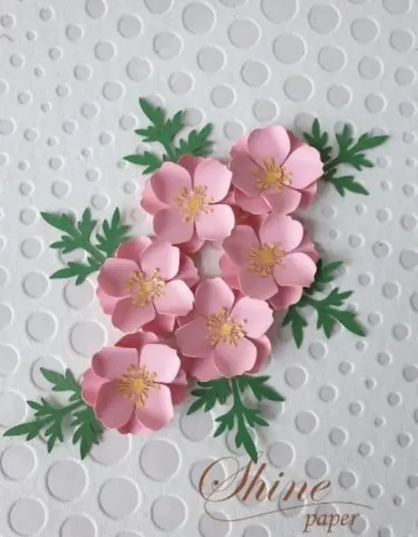 Handmade Paper Flowers - Pink Wild Rose