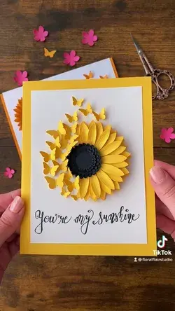 DIY Greeting Card: Sunflower + Butterflies