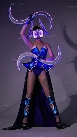 Led Glowing Cosplay Costume | Sexy Cosplay Dress | Showgirl Stage Outfit