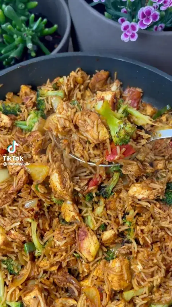 Healthy rice and chicken recipe 🥦🌽🍗