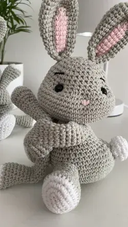 Crochet toys curtains tie back bunny toy 