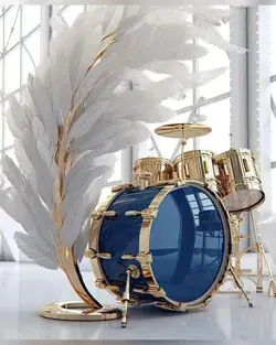 Luxury Blue & White Instruments by @iva_ai_popsurreal Ambrè in Paris France