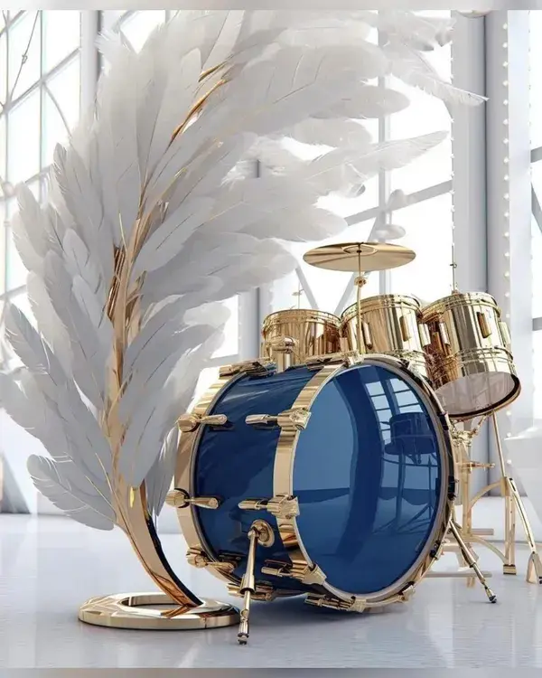 Luxury Blue & White Instruments by @iva_ai_popsurreal Ambrè in Paris France