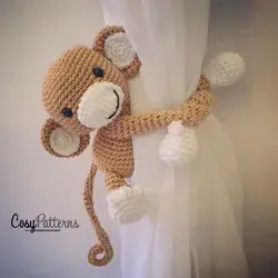 Monkey crochet pattern curtain tieback