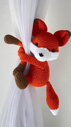 Fox 🦊 curtains tie back window decorations nursery room decor holder