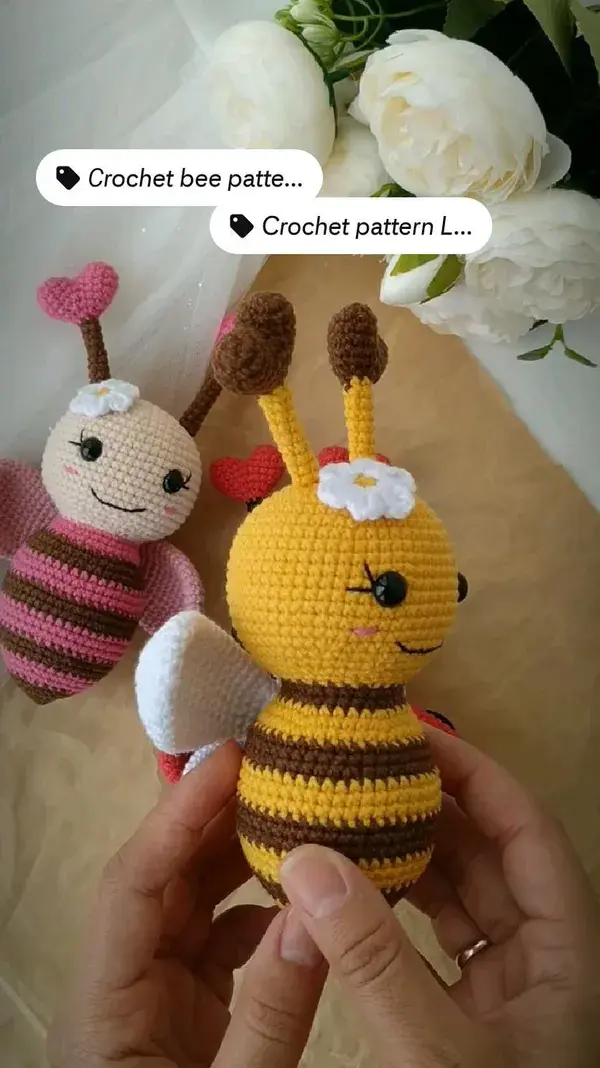 crochet pattern bee, amigurumi bee rattle pattern, crochet pattern ladybug, amigurumi ladybug rattle