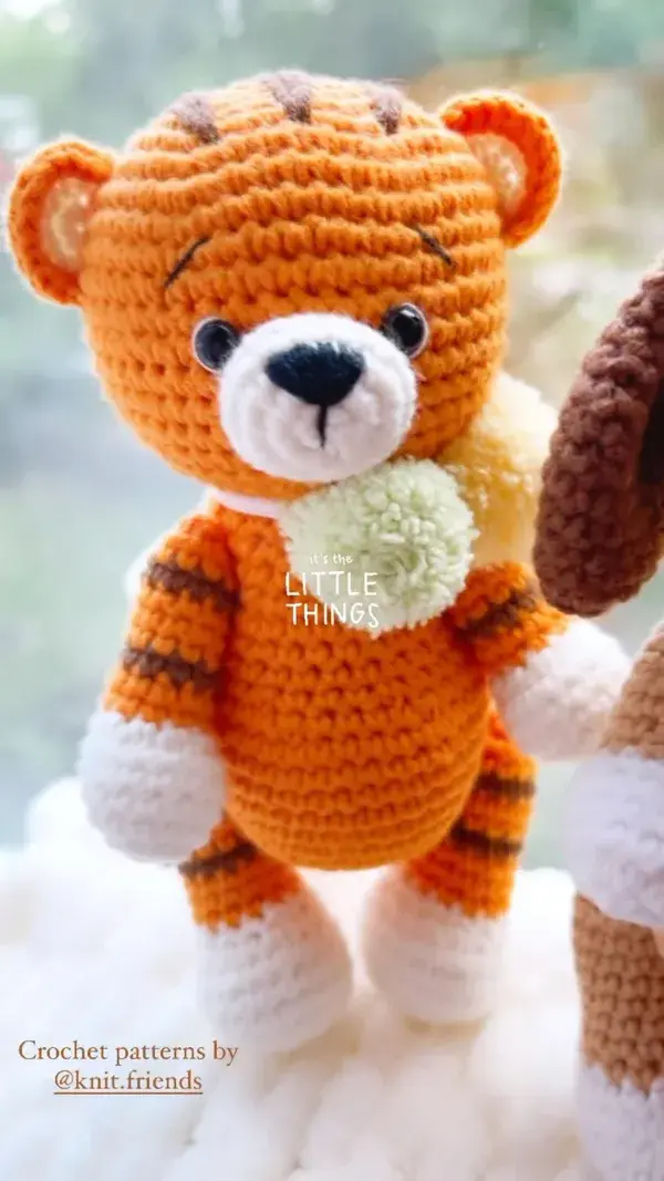 Amigurumi crochet pattern animals lamb dog and tiger