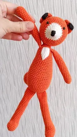 Stuffed animal fox, amigurumi crochet fox toy