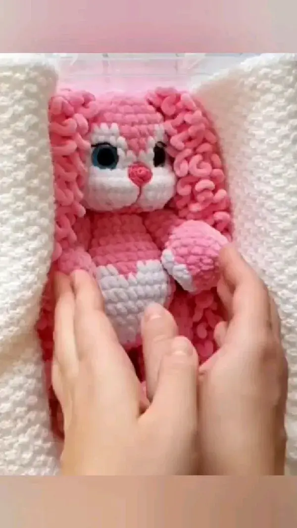 Crochet little bunny pattern - Personalized gift for baby - With heart - Happy birthday