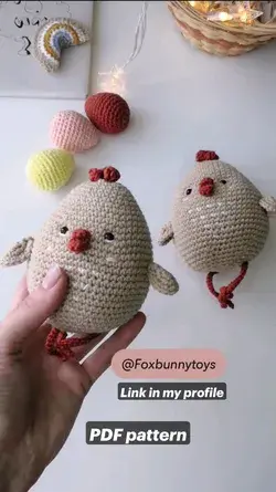 Easter chicken amigurumi PDF pattern, Crochet cute chick pattern, easy to follow bird pattern