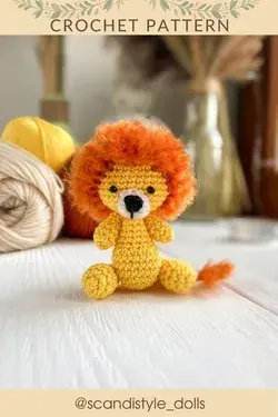 Mini lion amigurumi tutorial - Crochet toy pattern in PDF in English - Amigurumi pattern DIY toy