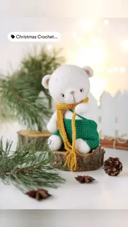 Christmas decor, crochet pattern Polar bear Archie