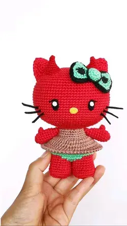 Devil Kitty Halloween Crochet Pattern in English