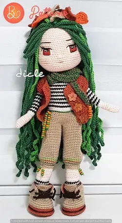 Amigurumi doll Sophie crochet pattern, Cute girl amigurumi pattern