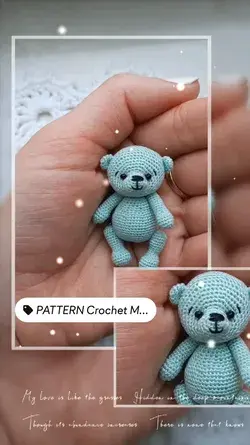 Crochet Little Teddy Bear. Amigurumi micro Bear pattern pdf.