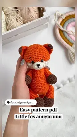 Little fox amigurumi crochet pattern for beginners PDF