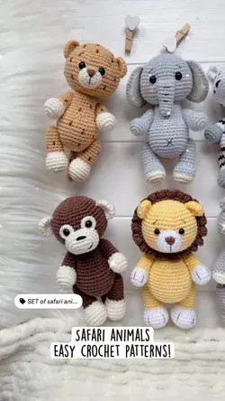 Safari animals Easy crochet patterns!