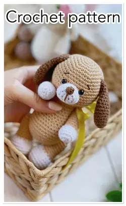 Puppy adorable crochet toy pattern , amigurumi animals crochet pattern