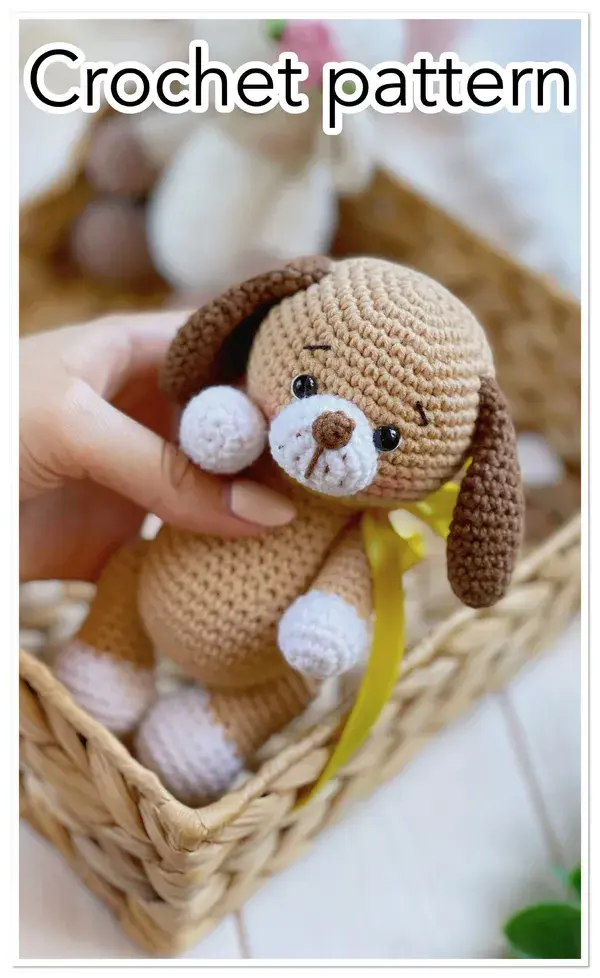 Puppy adorable crochet toy pattern , amigurumi animals crochet pattern