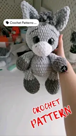 Crochet Patterns Donkey PDF English | stuffed animal donkey plush pattern