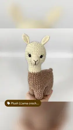 Crochet pattern llama. Plush alpaca crochet toy for kids.