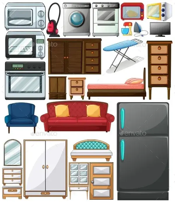 Different Types of Home Appliances, Vectors | GraphicRiver