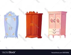Cartoon cupboards baroque shabby chic or classic Vector Image