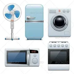 Vector Household Appliances Icons, Vectors | GraphicRiver