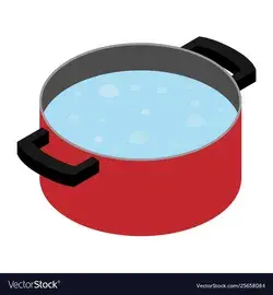 Boiling water in cooking pot Royalty Free Vector Image