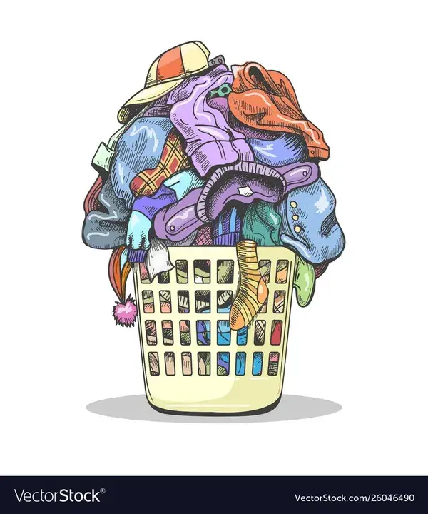 Clothes laundry basket Royalty Free Vector Image