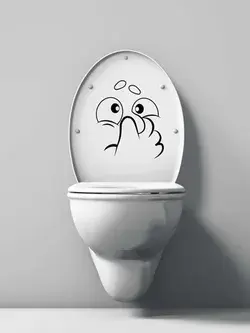 1pc Cartoon Graphic Toilet Lid Decal